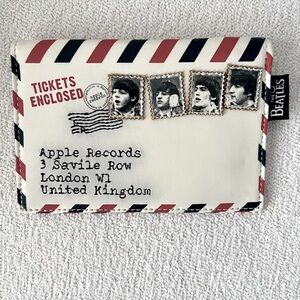 The Beatles vegan leather envelope zipper pouch.